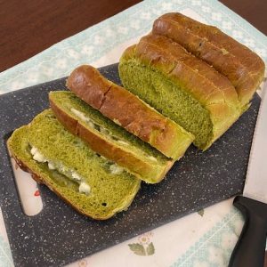 Matcha Breads with Red Beans & Walnuts