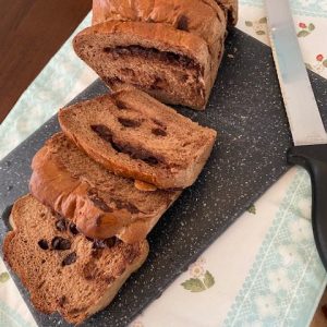 Chocolate bread with chocolate chips