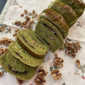 Matcha Breads with Red Beans & Walnuts